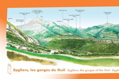 Illustration table d'orientation d'Eygliers © T. Guyon Médiéval AFDP